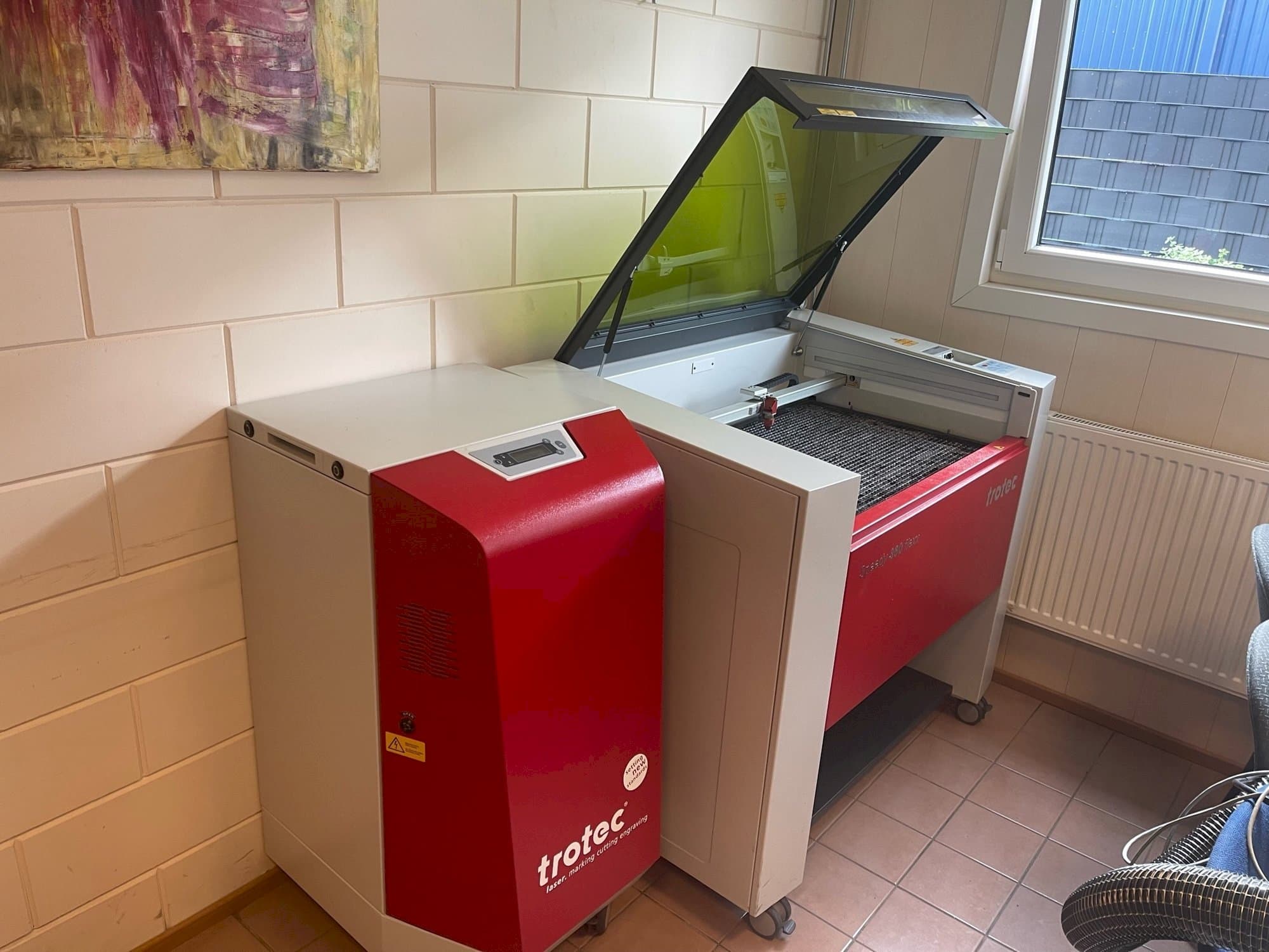 Frontansicht der Trotec Speedy 360 flexx  Maschine