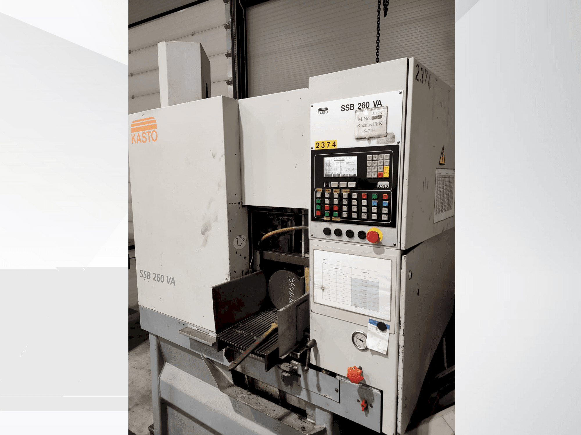 Frontansicht der KASTO SSB 260 VA  Maschine