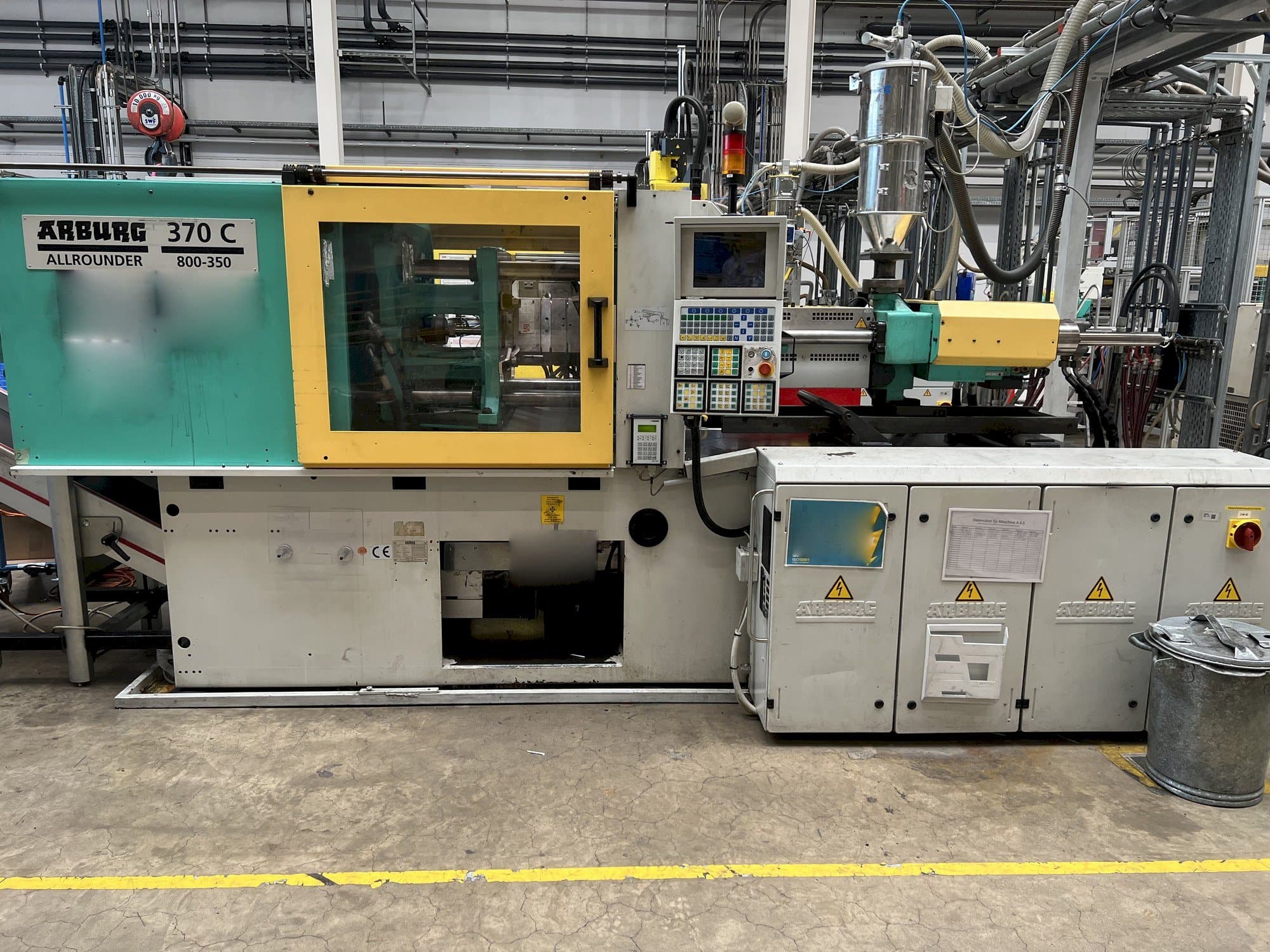 Frontansicht der Arburg 370C-800-350  Maschine