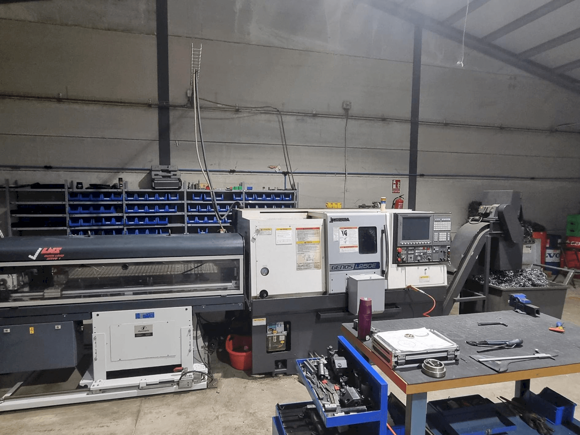 Front view of Okuma L250E machine